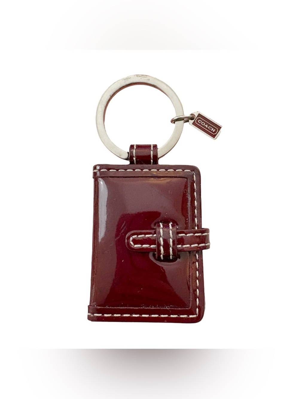 Vintage Y2K Rare HTF Patent Leather Mini Coach Photo Keychain